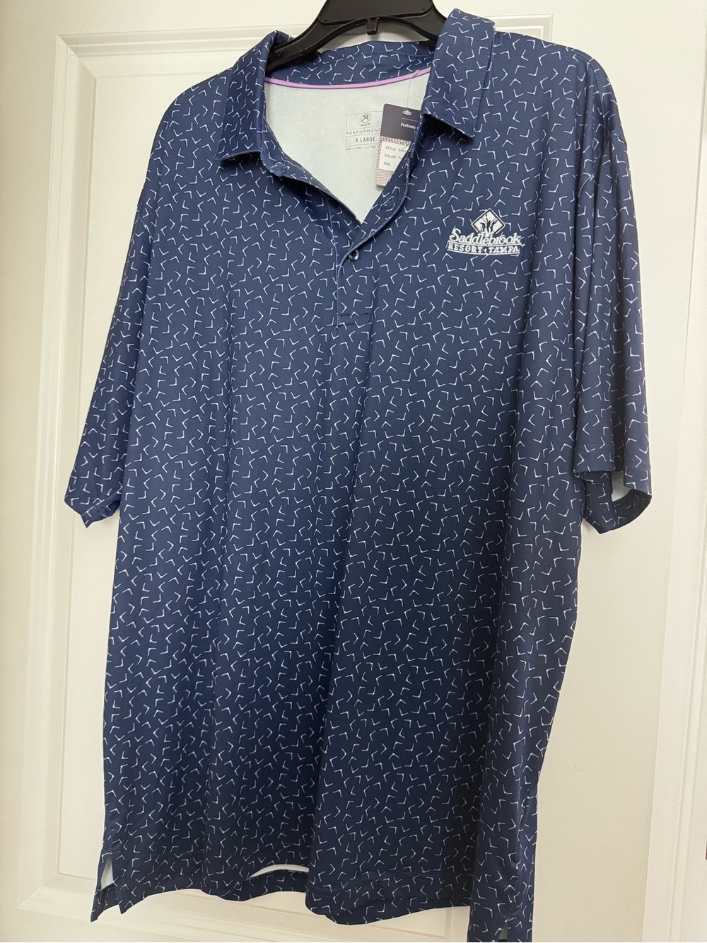 Peak Performance Navy Patterned Polo with White Accent